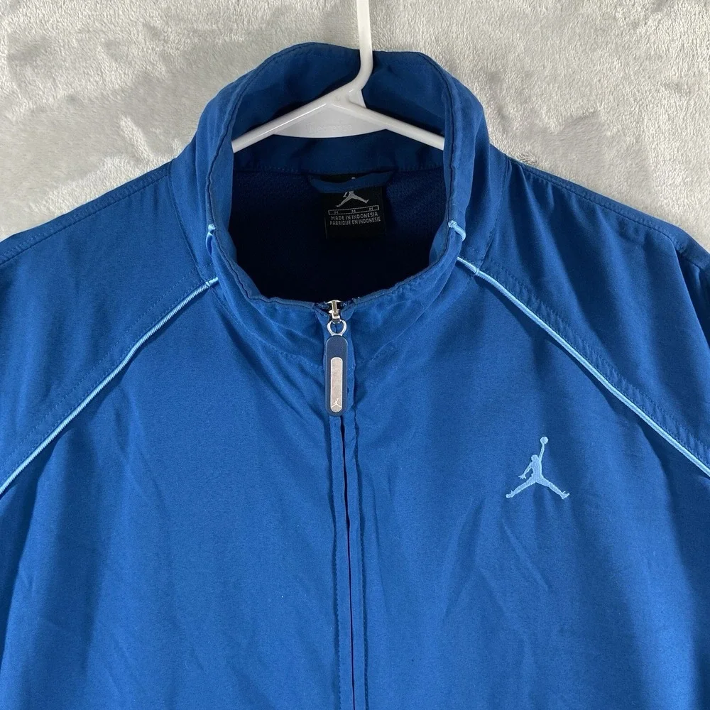 Air Jordan Jacket Mens Medium Mesh Lined Windbreaker Full Zip Activewear Blue